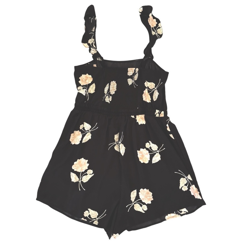 Saltwater Luxe Lightweight Romper Shorts Playsuit, Black/White, Size S - Picture 7 of 13
